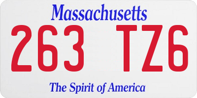 MA license plate 263TZ6