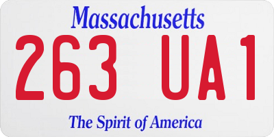 MA license plate 263UA1