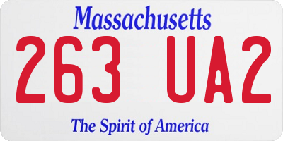MA license plate 263UA2