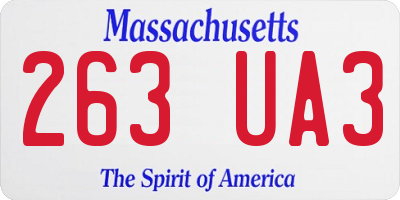 MA license plate 263UA3