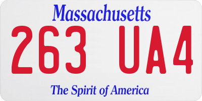MA license plate 263UA4