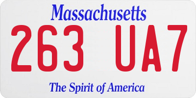 MA license plate 263UA7