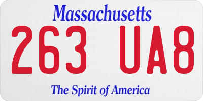 MA license plate 263UA8
