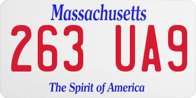 MA license plate 263UA9