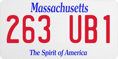 MA license plate 263UB1