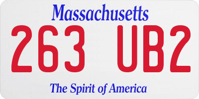 MA license plate 263UB2