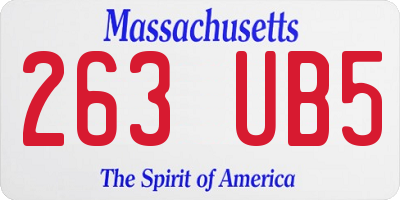 MA license plate 263UB5