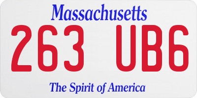 MA license plate 263UB6