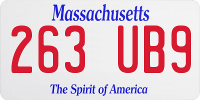 MA license plate 263UB9