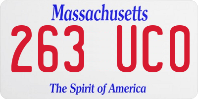 MA license plate 263UC0