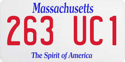 MA license plate 263UC1