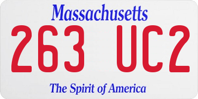 MA license plate 263UC2