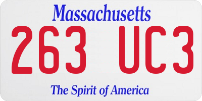 MA license plate 263UC3