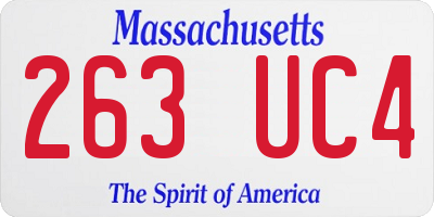 MA license plate 263UC4
