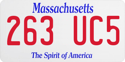 MA license plate 263UC5
