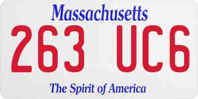 MA license plate 263UC6