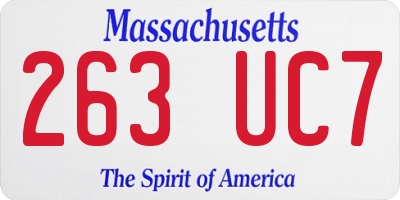 MA license plate 263UC7