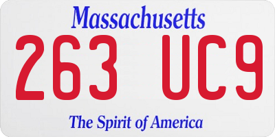 MA license plate 263UC9