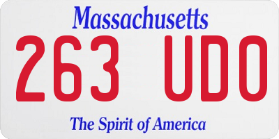 MA license plate 263UD0