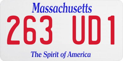 MA license plate 263UD1