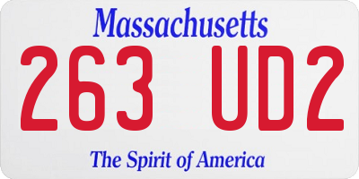 MA license plate 263UD2