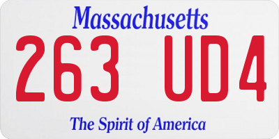 MA license plate 263UD4