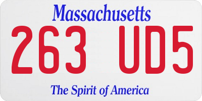 MA license plate 263UD5
