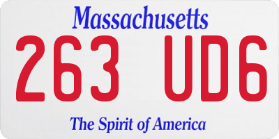 MA license plate 263UD6