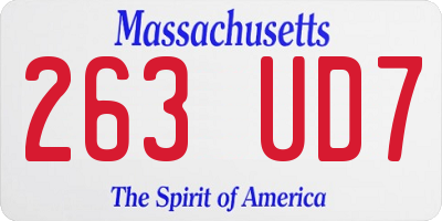 MA license plate 263UD7