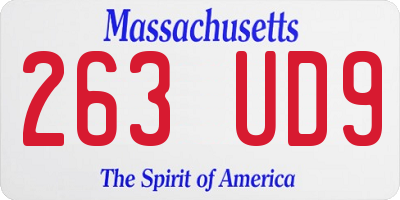 MA license plate 263UD9