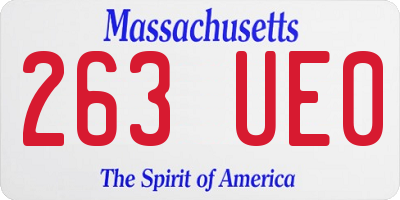 MA license plate 263UE0