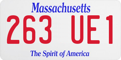 MA license plate 263UE1