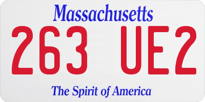 MA license plate 263UE2