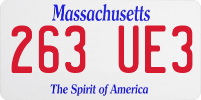 MA license plate 263UE3