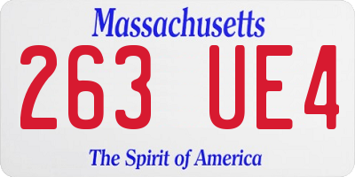 MA license plate 263UE4