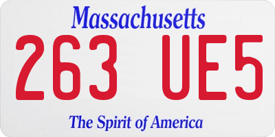 MA license plate 263UE5