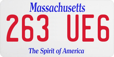 MA license plate 263UE6