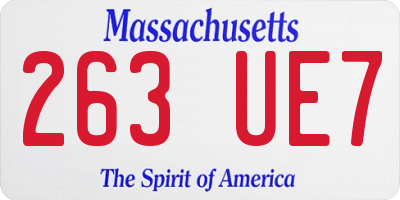 MA license plate 263UE7