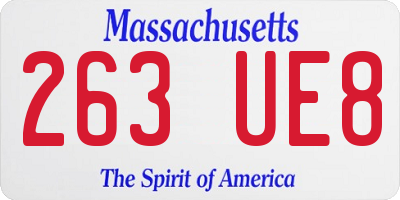 MA license plate 263UE8