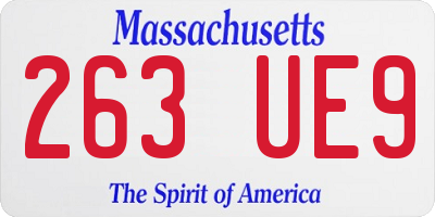 MA license plate 263UE9