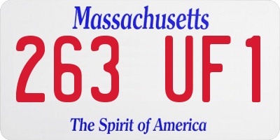 MA license plate 263UF1