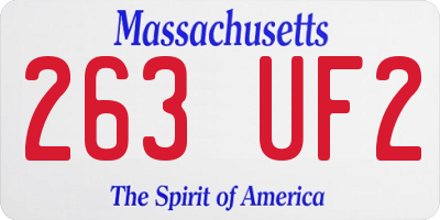 MA license plate 263UF2