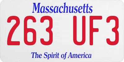 MA license plate 263UF3