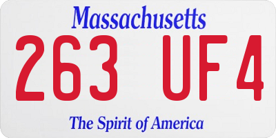 MA license plate 263UF4