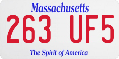 MA license plate 263UF5