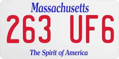 MA license plate 263UF6