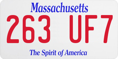 MA license plate 263UF7