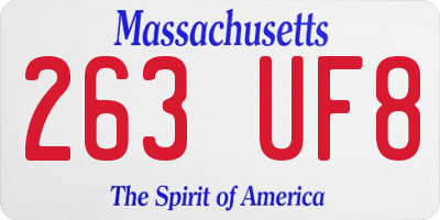 MA license plate 263UF8