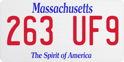 MA license plate 263UF9