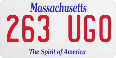 MA license plate 263UG0